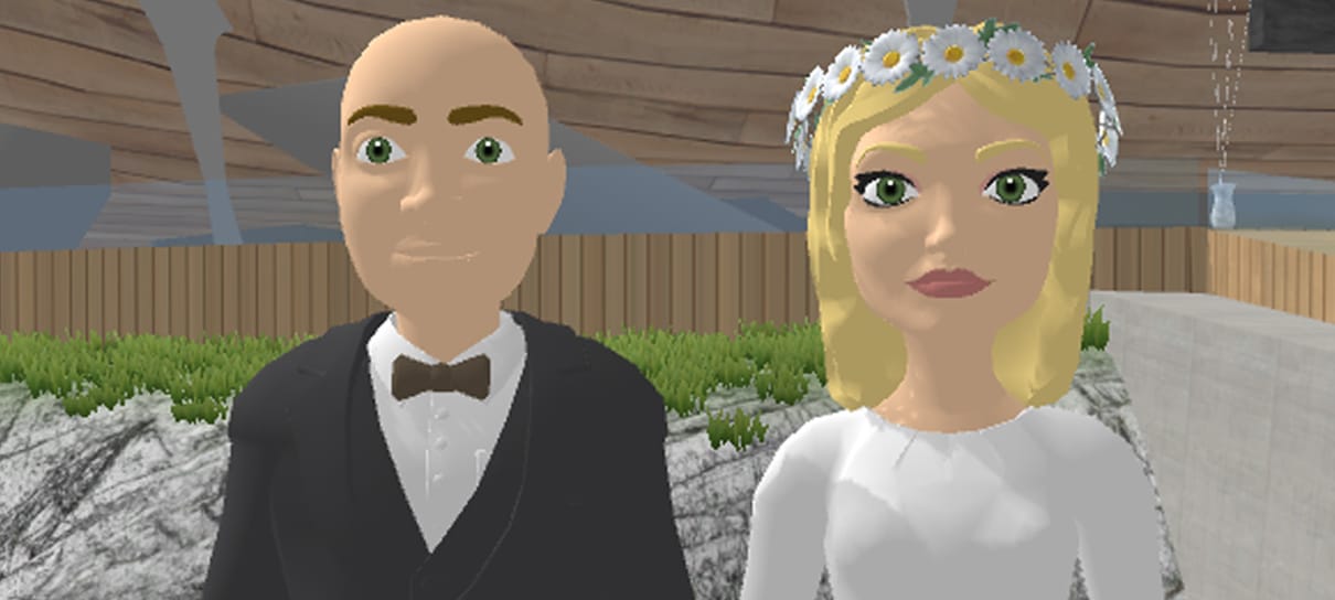 Noivos celebram casamento em ambiente virtual semelhante ao Metaverso