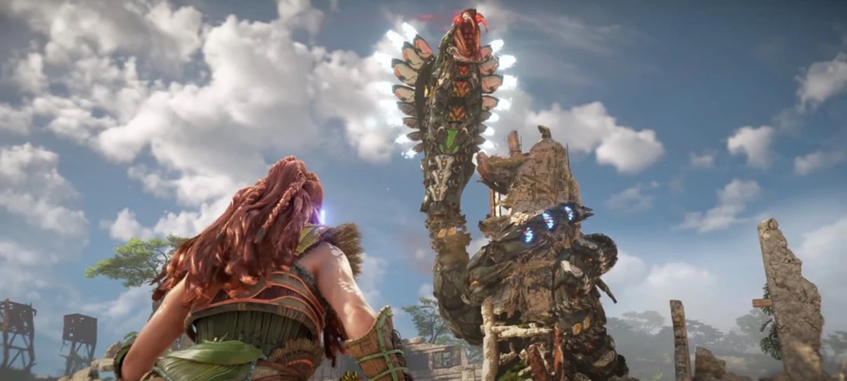 Vídeo de Horizon Forbidden West mostra luta tensa contra serpente gigante