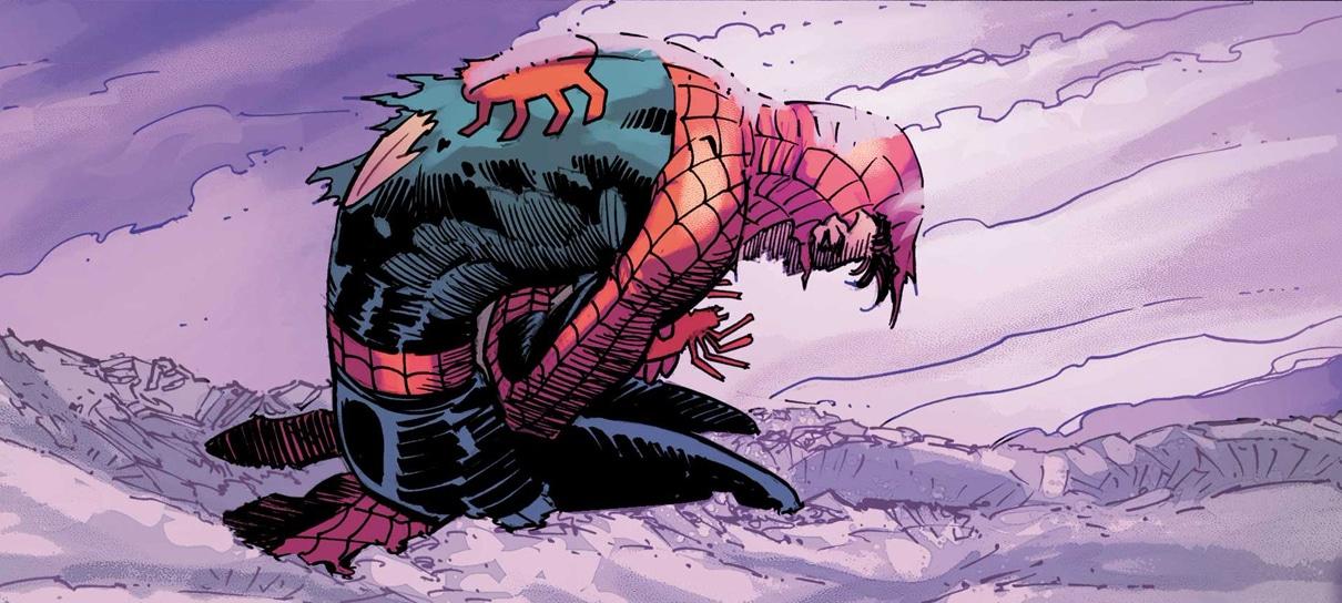 Homem-Aranha aparece chocado na primeira página da HQ com arte de John Romita Jr.