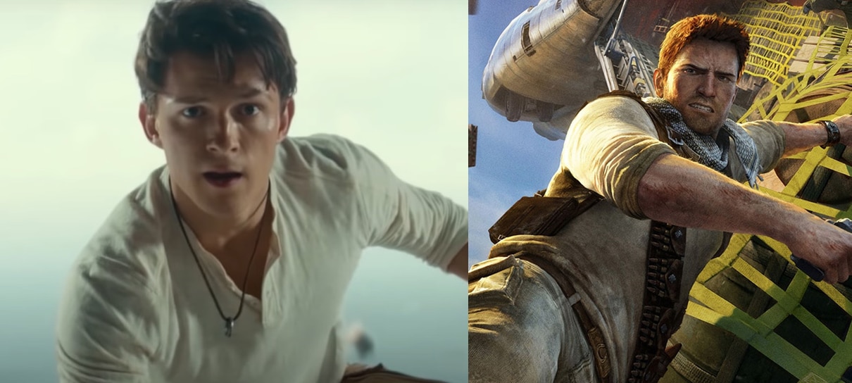 Tom Holland recria cena do avião de Uncharted 3 em clipe do filme  live-action