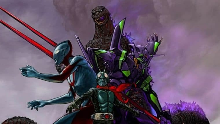 Vingadores, que nada! Crossover épico reúne Godzilla, Ultraman, Evangelion e Kamen Rider