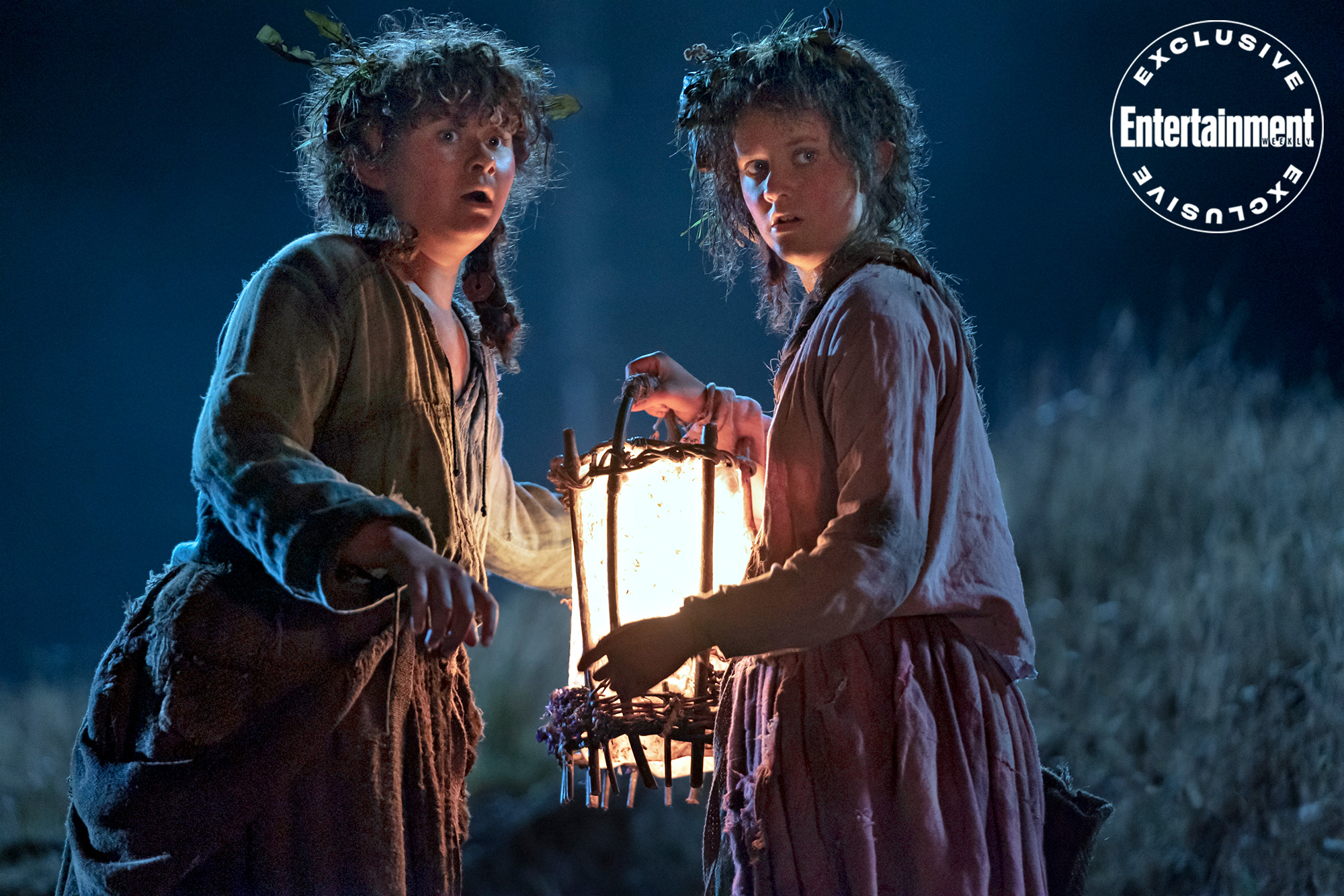 The Lord of the Rings: The Rings of Power
Something startles Harfoots Poppy (Megan Richards) and Nori (Markella Kavenagh).
