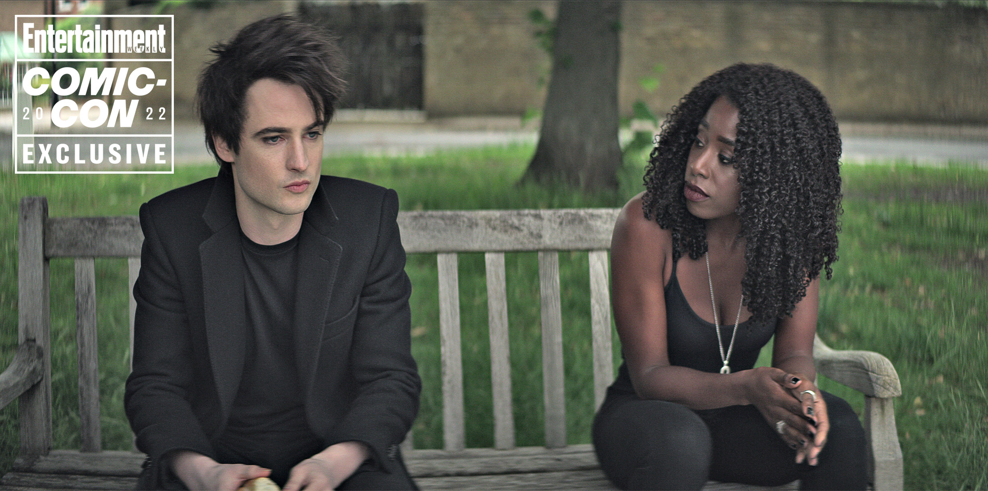 The Sandman. (L to R) Tom Sturridge as Dream, Vivienne Acheampong as Lucienne in episode 106 of The Sandman. Cr. Courtesy of Netflix © 2022