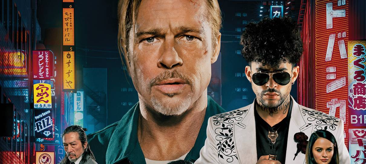 Sorte e azar andam juntos no novo cartaz de Trem-Bala, filme com Brad Pitt