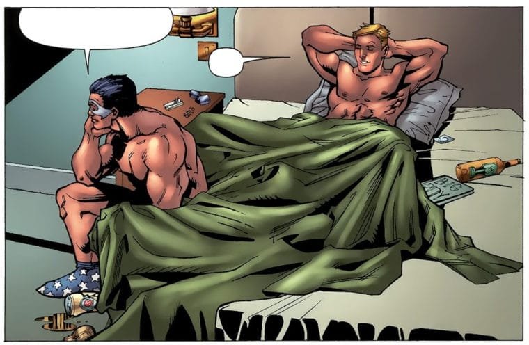 Soldier Boy e Homelander durante o Herogasm das HQ de The Boys