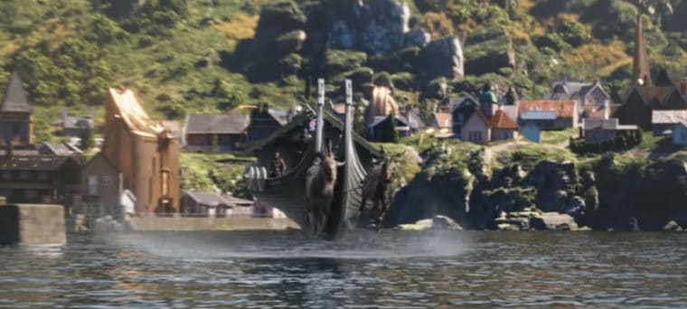 Aegir, o bote dos bodes, em Thor: Amor e Trovão