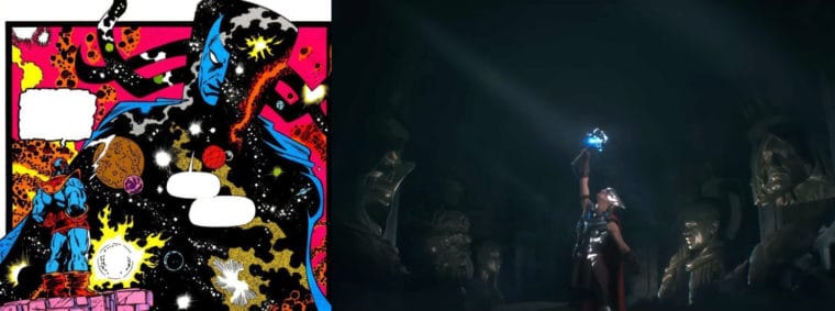 Eternidade nas HQs da Marvel e no filme Thor: Amor e Trovão