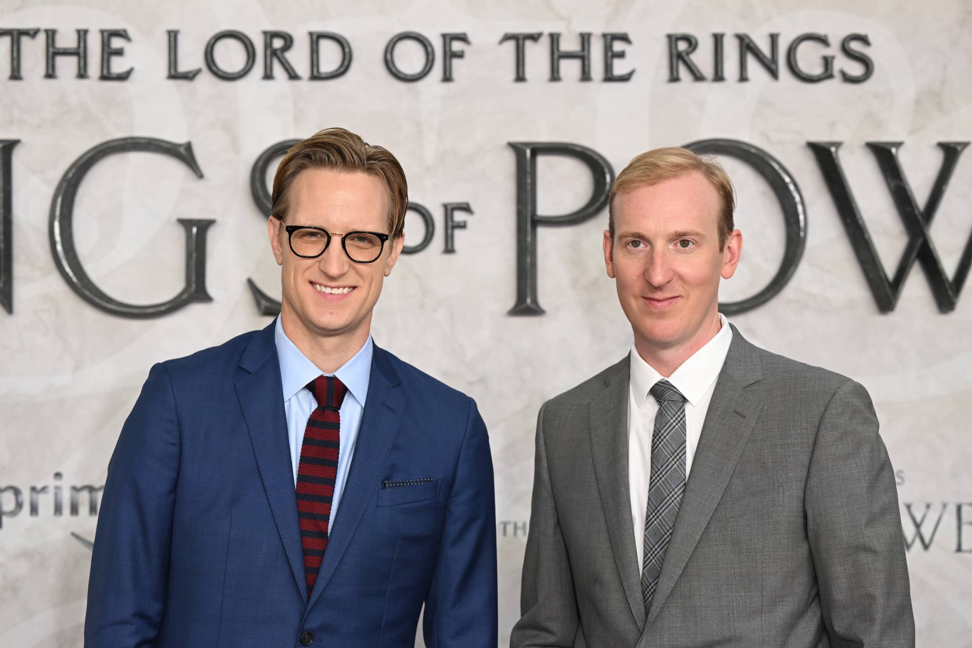 LONDON, ENGLAND - AUGUST 30: Showrunner JD Payne and Patrick McKay attend "The Lord of the Rings: The Rings of Power" World Premiere at Odeon Luxe Leicester Square on August 30, 2022 in London, England. (Photo by Jeff Spicer/Jeff Spicer/Getty Images for Prime Video )