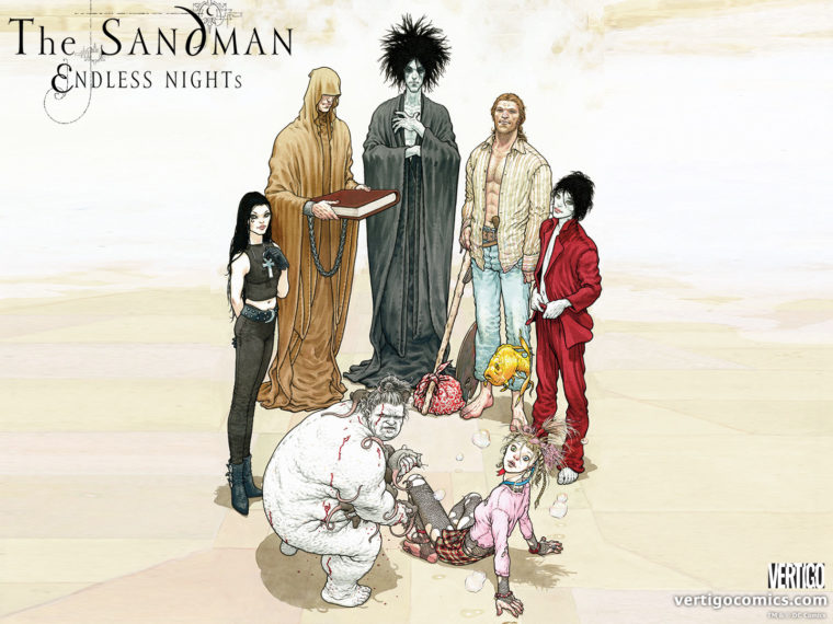 Perpétuos de Sandman em arte de Frank Quitely