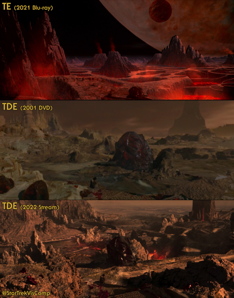 Comparação visual entre as versões de Jornada nas Estrelas - O Filme