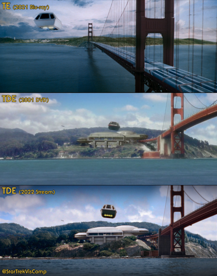 Comparação visual entre as versões de Jornada nas Estrelas - O Filme