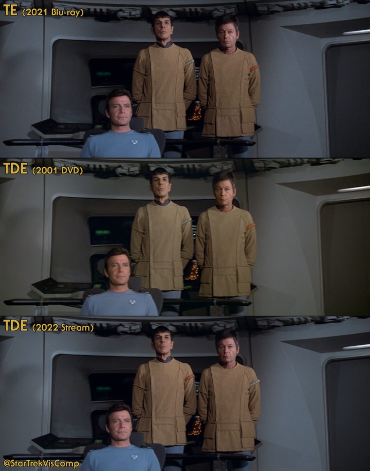 Comparação visual entre as versões de Jornada nas Estrelas - O Filme