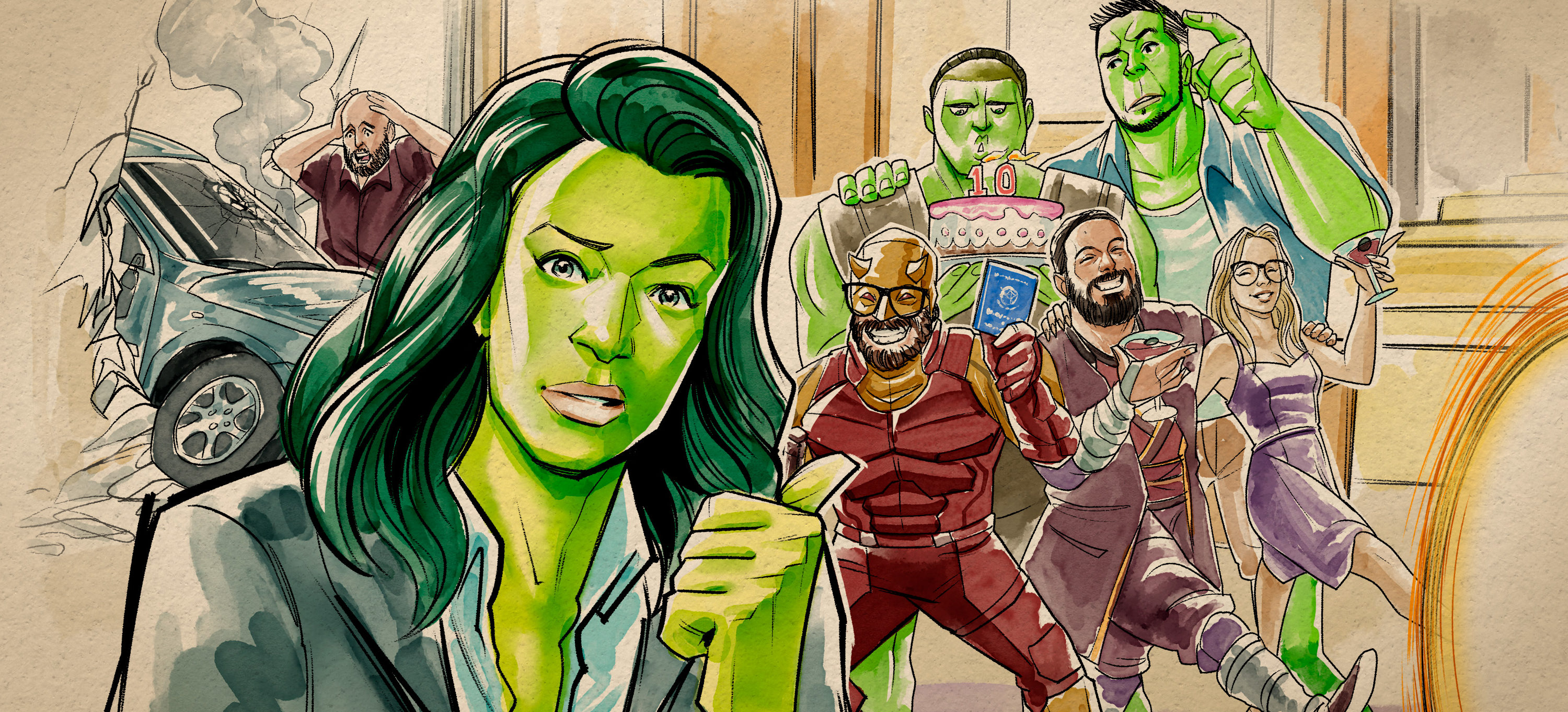 Capa do episódio Mulher-Hulk: Destruindo carros e a quarta parede