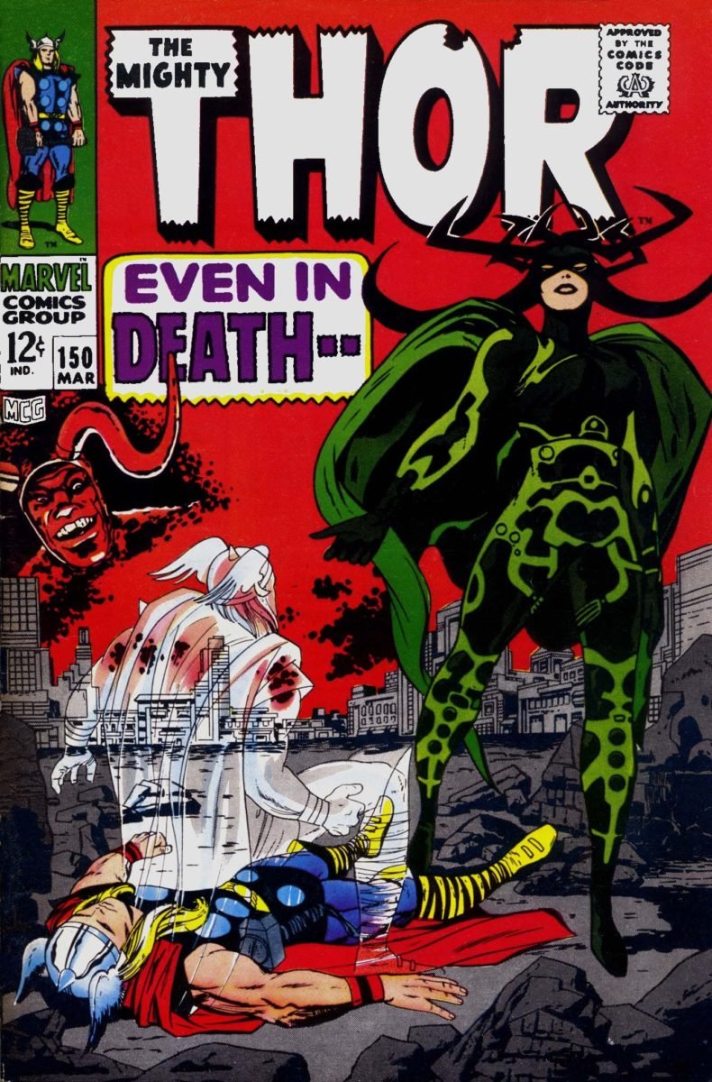 Hela, a deusa da morte, lutando contra Thor