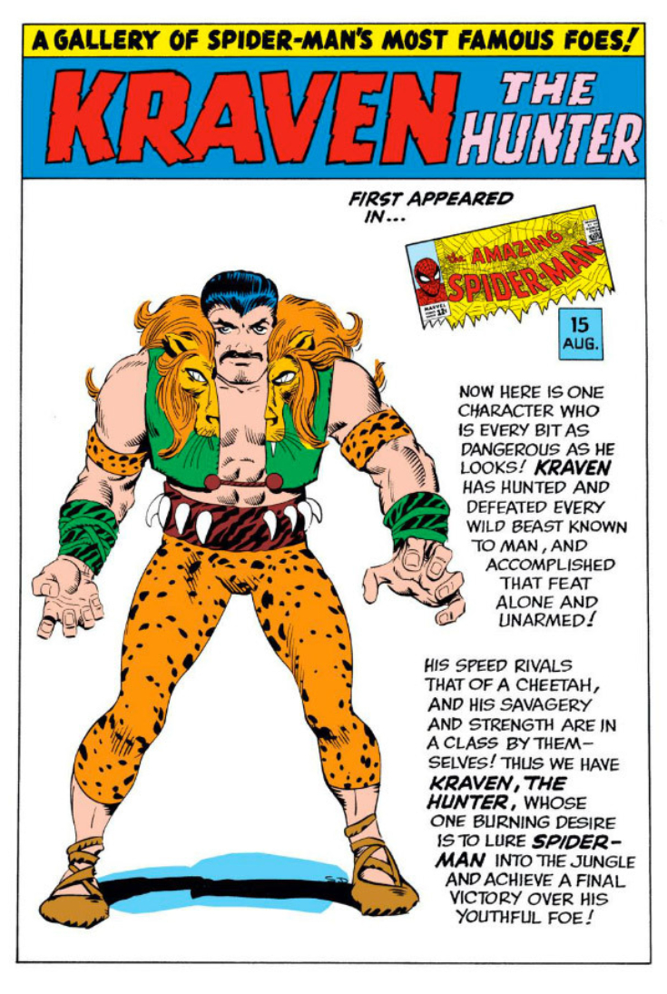Kraven, O Caçador, um inimigo mortal para o Homem-Aranha