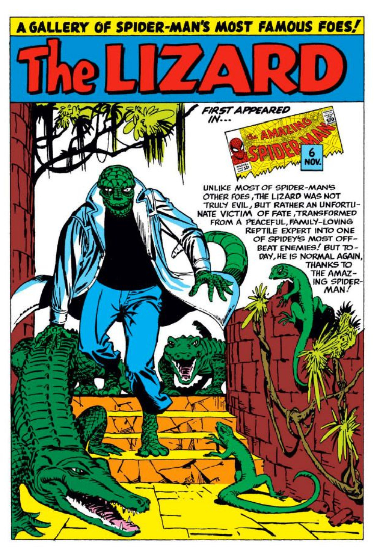 Arte do Lagarto, professor de Peter Parker que se torna inimigo do Homem-Aranha