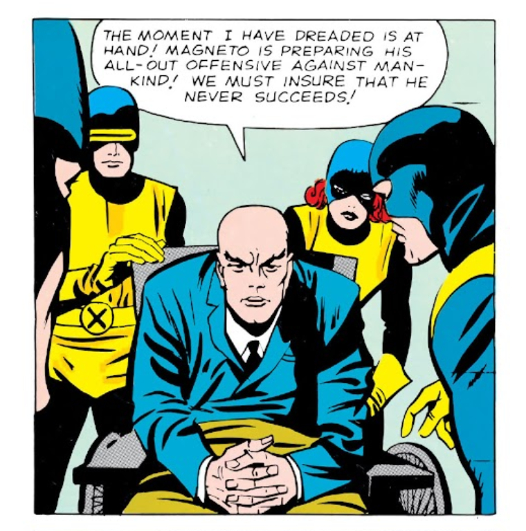 Professor X cercado por seus alunos, os X-Men