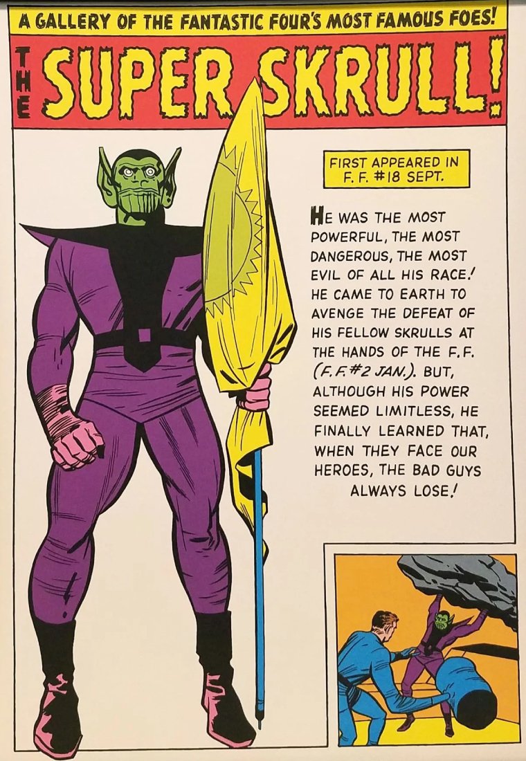 Arte do Super-Skrull, vilão do Quarteto Fantástico