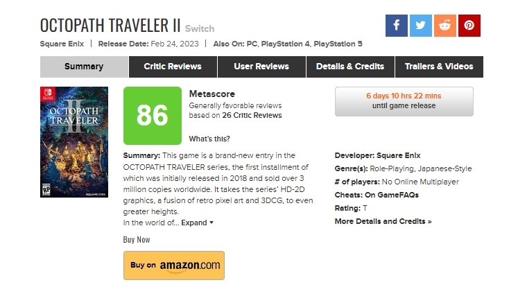 Octopath Traveler - Metacritic