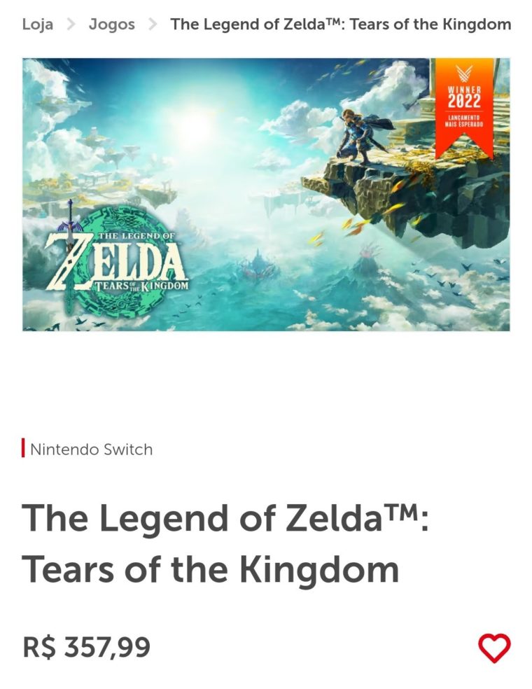 The Legend of Zelda: Tears of the Kingdom, Jogos para a Nintendo Switch, Jogos