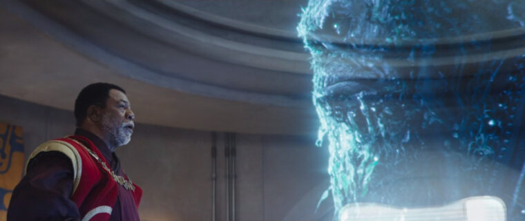 Greef Karga discute com Gorian Shard em The Mandalorian (LucasFilm/Reprodução)