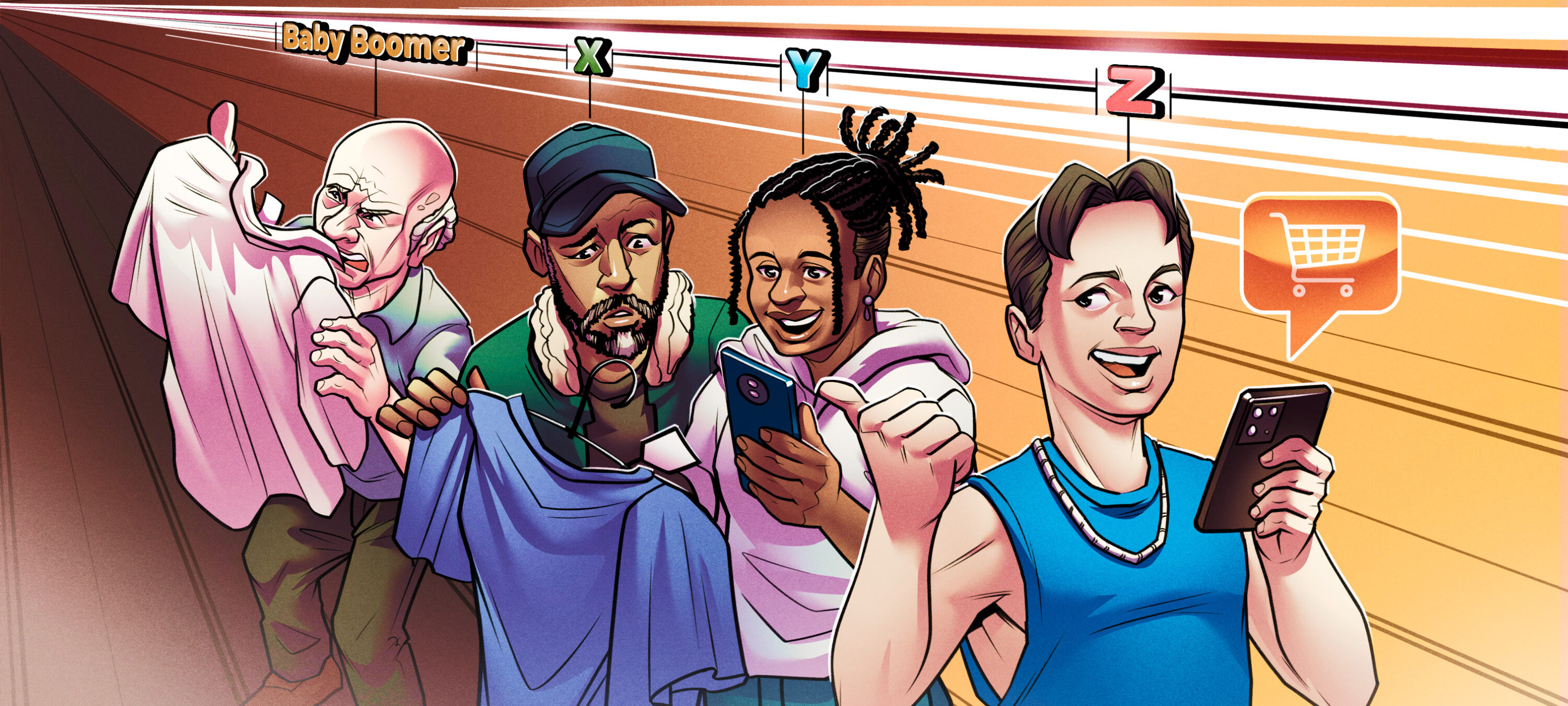 Hábitos de compras de geração para geração