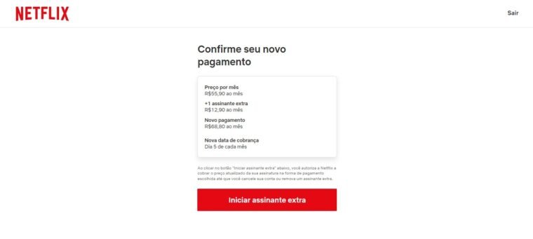 Netflix vai cobrar R$ 12,90 a mais de quem compartilhar senha