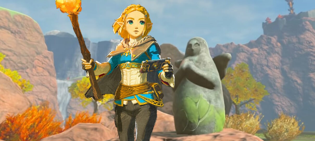 Estátuas da deusa de Zelda: Tears of the Kingdom aparecem em São Paulo
