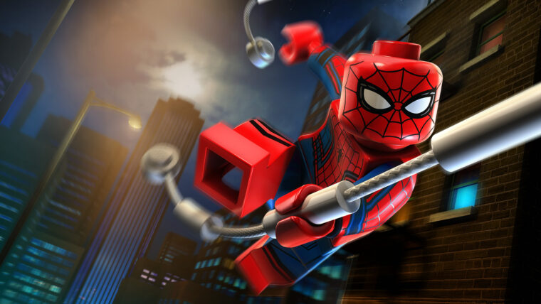 Imagem do Homem-Aranha LEGO no game LEGO Marvel Super-Heroes (LEGO/Divulgação)