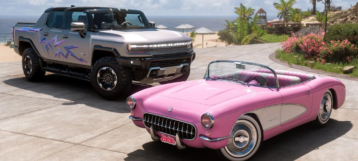 Barbie corre para Forza Horizon com carros inspirados no filme