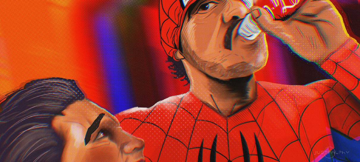 Pedro Pascal cai na teia do Aranhaverso em divertida arte de fã
