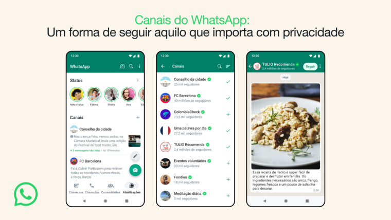 Canais é uma das novas funções do WhatsApp