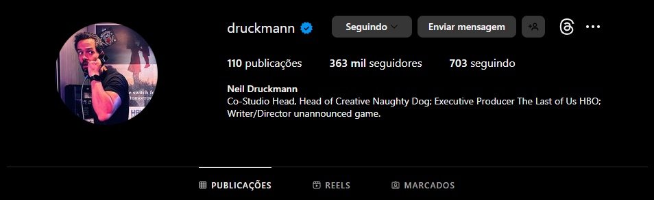 Neil Druckmann, diretor e roteirista de The Last of Us, trabalha