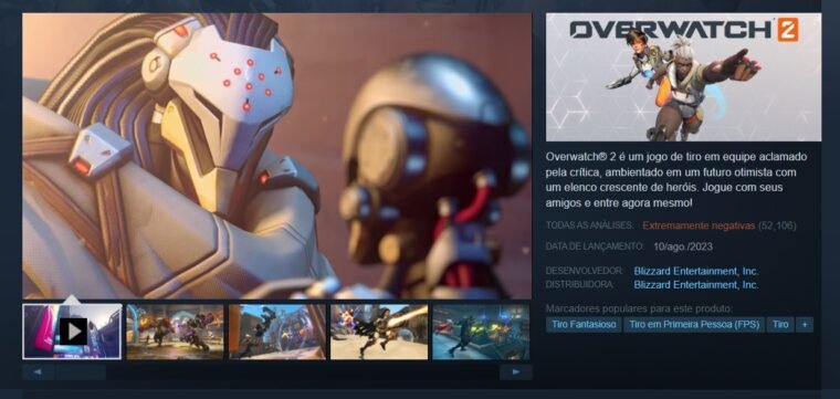 Overwatch 2 é recebido no Steam com críticas negativas