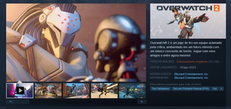 Overwatch 2 mal chegou no Steam, mas já tem a pior avaliação; entenda