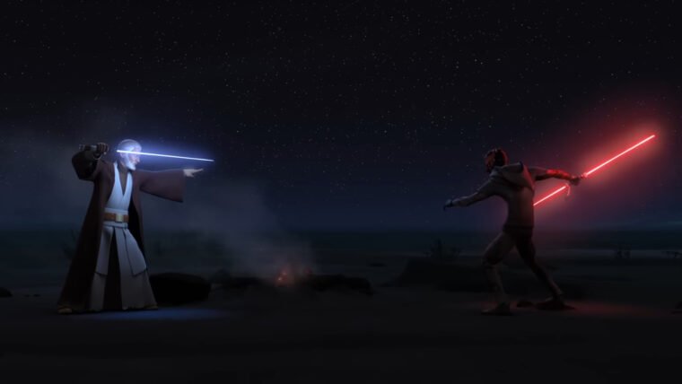 A luta final entre Obi-Wan e Darth Maul acontece em Star Wars: Rebels (LucasFilm/Reprodução)