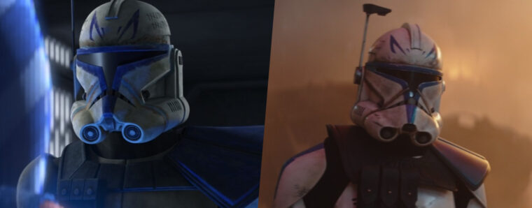 O clone Capitão Rex em Clone Wars e no live-action Ahsoka (LucasFilm/Reprodução)