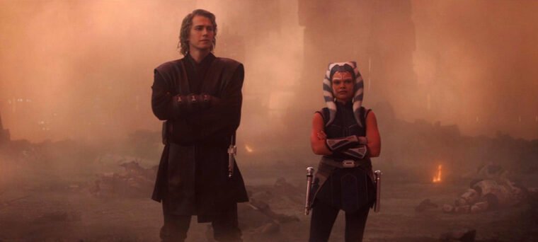 Anakin Skywalker e Ahsoka Tano durante o Cerco de Mandalore em cena de Ahsoka (LucasFilm/Reprodução)