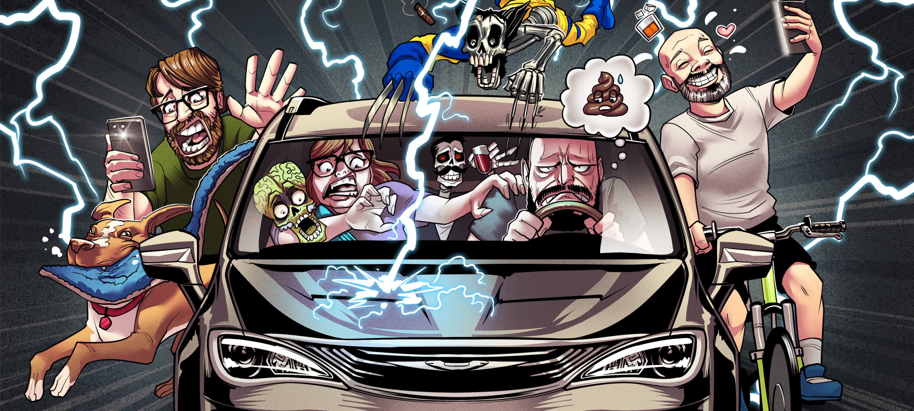 Qual é a pauta? NPC de bike, caveiras e tempestade de merda