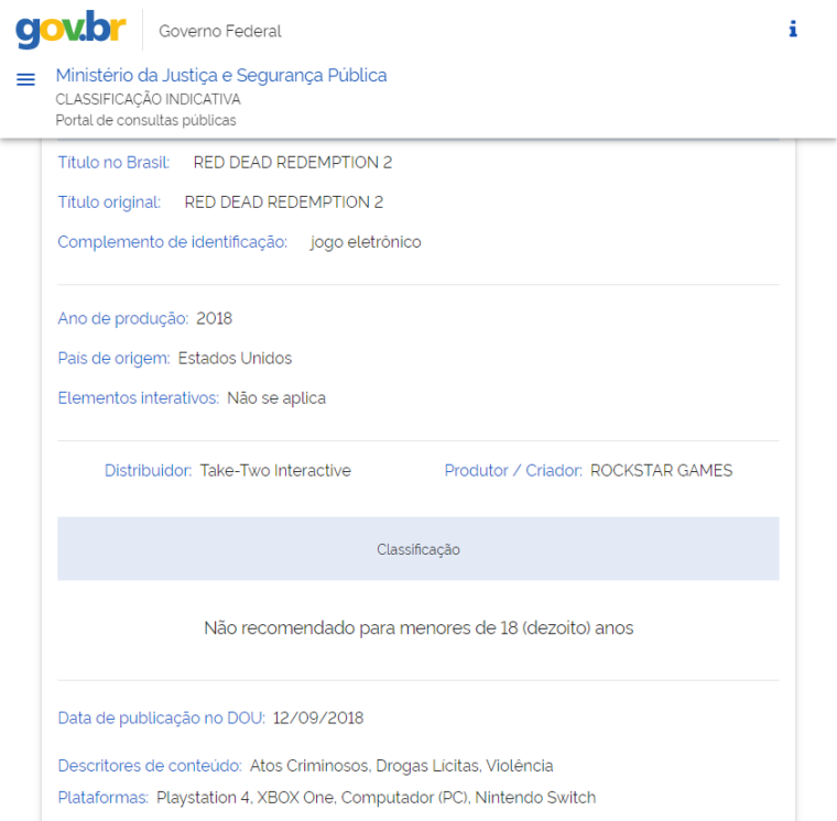 Jogos eletrônicos ganham classificação indicativa