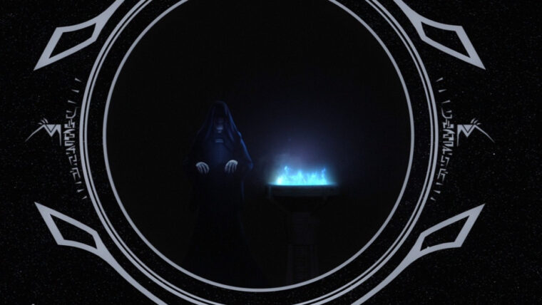 Imperador Palpatine olha para dentro do Mundo Entre Mundos através de um portal (LucasFilm/Reprodução)