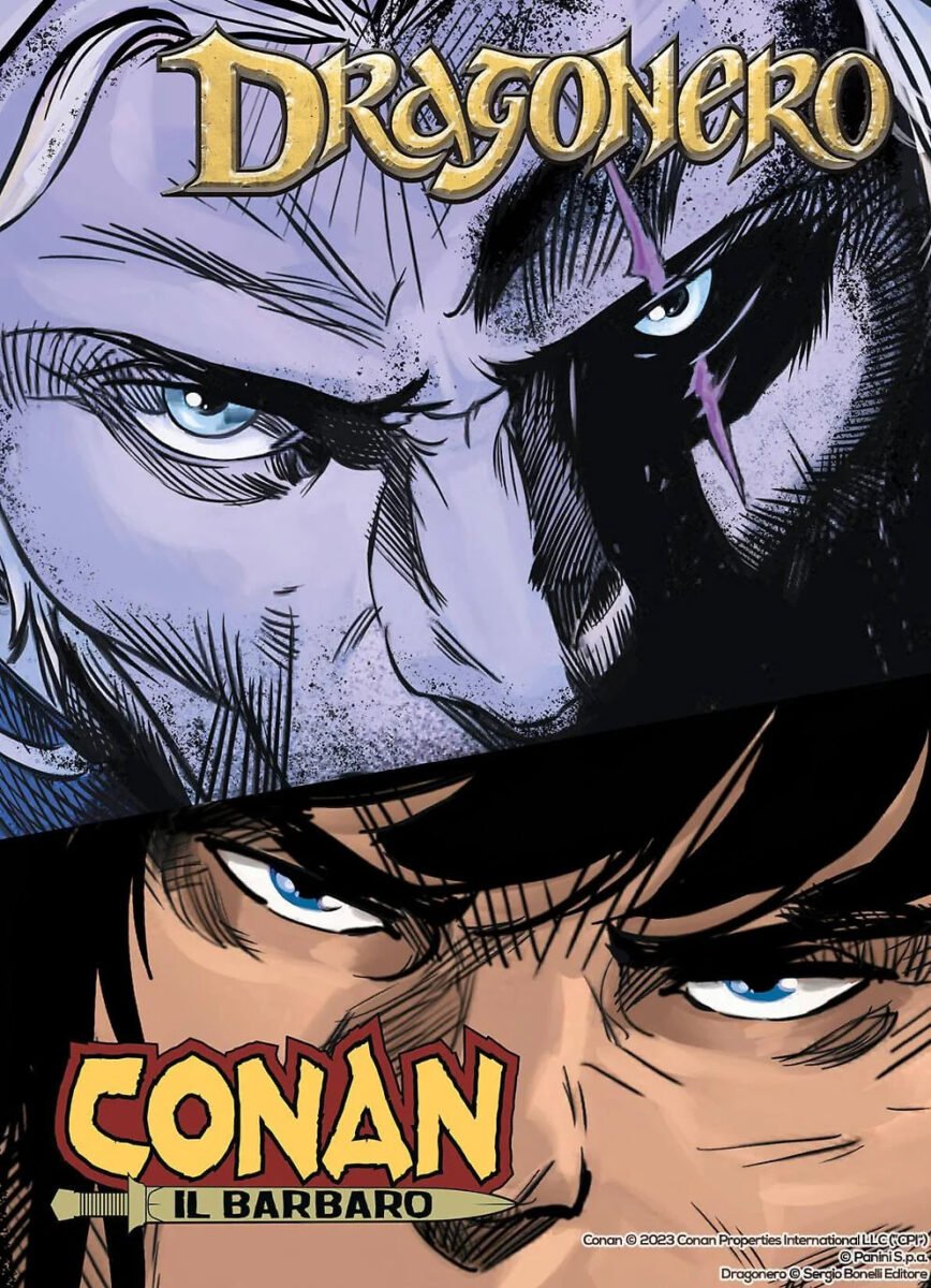 Capa da HQ Conan/Dragonero (Sergio Bonelli Editore/Panini Comics)