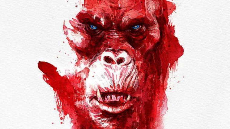 Godzilla e Kong: O Novo Império ganha pôster sangrento com Scar King