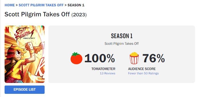 Scott Pilgrim no Rotten Tomatoes