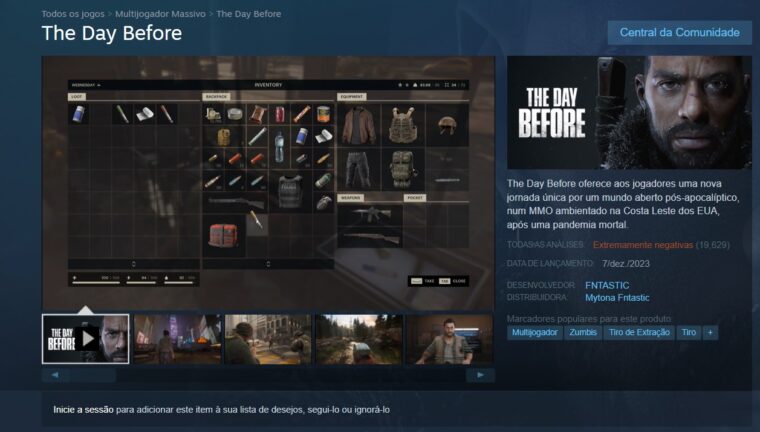 The Day Before não está mais disponível para compra no Steam