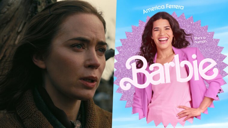 Emily Blunt e America Ferrera estão entre as concorrentes a Melhor Atriz Coadjuvante (Universal/Warner/Reprodução)