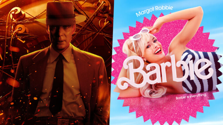 Oppenheimer e Barbie disputam Melhor Filme no Oscar 2024 (Universal/Warner/Reprodução)