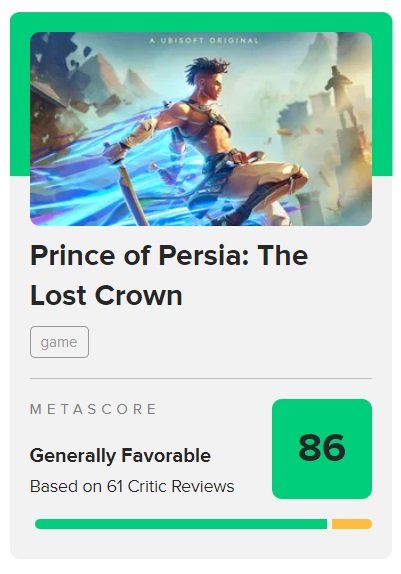 Prince of Persia The Lost Crown: release date and Metacritic