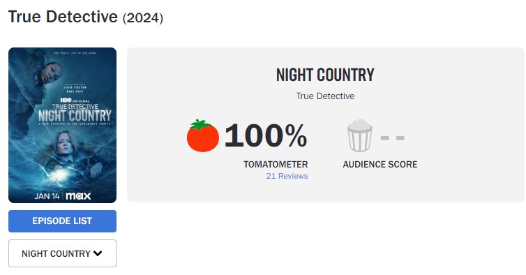 Avaliação de True Detective: Terra Noturna no Rotten Tomatoes