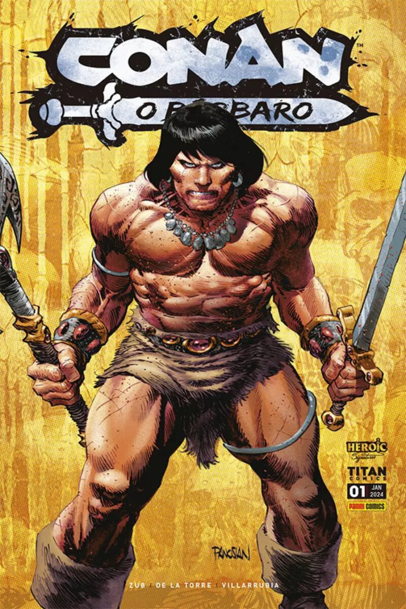 Capa do primeiro número de Conan, O Bárbaro (Panini/Divulgação)